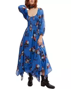 Платье Free People Morning Glory Maxi, цвет Dutch Blue Combo