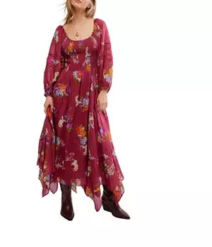 Платье Free People Morning Glory Maxi, цвет Earth Red Combo