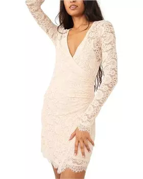 Платье Free People Pearl Lace Mini, цвет Champagne Toast