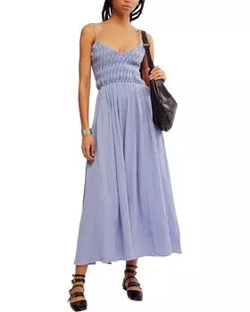 Платье Free People Sweet Nothings Midi-Solid, цвет Blue Heron