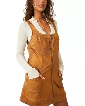 Платье Free People Western Wind Mini, кэмел
