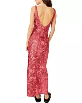 Платье Free People Worth The Wait Bias Dress, цвет Cherry Combo