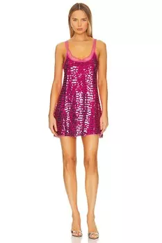 Платье Free People x Intimately FP Disco Fever Mini Slip In Hot Pink Combo, цвет Hot Pink Combo