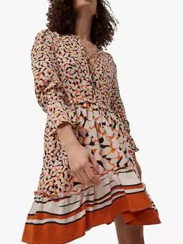 Платье French Connection Ellie с цветочным принтом, медный, разноцветный закат