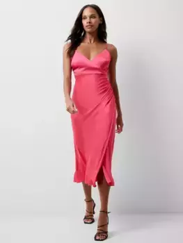 Платье French Connection Ennis Satin Slip Midi, цвет azalea
