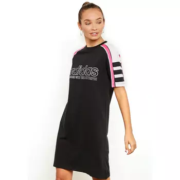 Платье-футболка Adidas Originals Racing, черный/мультиколор