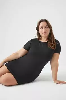 Платье-футболка больших размеров с контуром мини Forever 21, черный