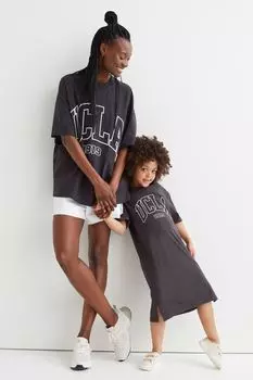 Платье-футболка H&M NY Giants, cерый меланж