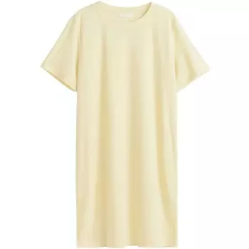 Платье-футболка H&M Terry, светло-желтый
