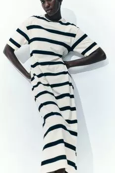 Платье-Футболка H&M, бежевый