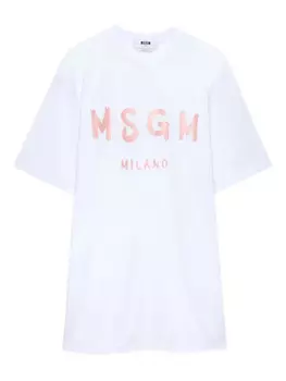 Платье-футболка из хлопка MSGM, белый