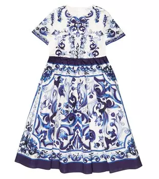 Платье-футболка из хлопка с принтом Dolce&Gabbana, разноцветный