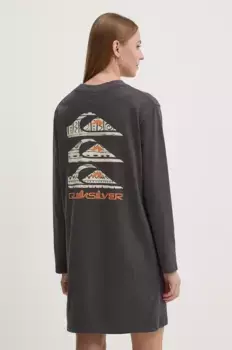 Платье-футболка Ls из хлопка Quiksilver, серый