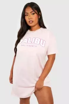 платье-футболка malibu Boohoo, розовый