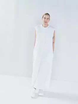 Платье-футболка макси без рукавов из переработанной пряжи Raey, белый