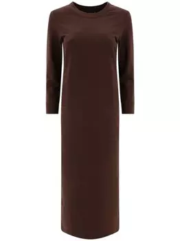 Платье-футболка макси с длинными рукавами от Norma Kamali, коричневый