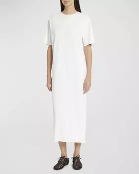 Платье-футболка макси с короткими рукавами Gitu THE ROW, цвет White