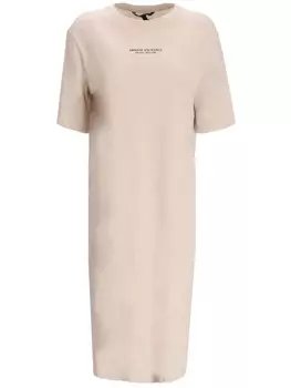 Платье-футболка миди Armani Exchange, нейтральный цвет