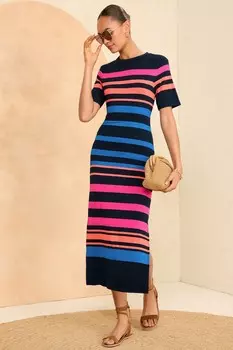 Платье-Футболка миди из джерси Love & Roses, синий