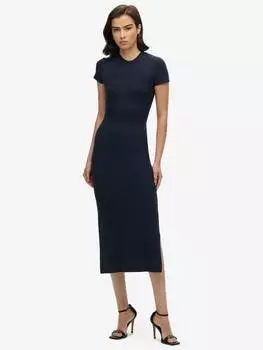 Платье-футболка миди с круглым вырезом Superdry, цвет Eclipse Navy