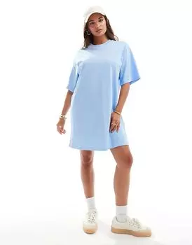 Платье-футболка мини свободного покроя нежно-голубого цвета ASOS DESIGN