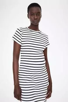 Платье-Футболка Mom в рубчик H&M, мультиколор