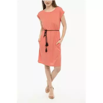 Платье-футболка однотонного цвета с завязками на шнурке Woolrich, мультиколор