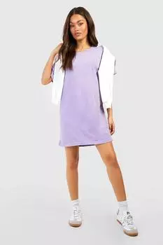 Платье-футболка оверсайз Boohoo, сиреневый