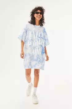 Платье-футболка оверсайз H&amp;M, синий/единство