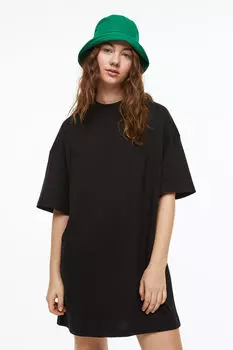 Платье-футболка оверсайз H&M, черный