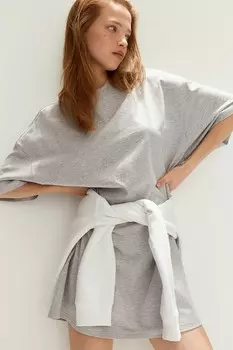 Платье футболка оверсайз H&M, серый