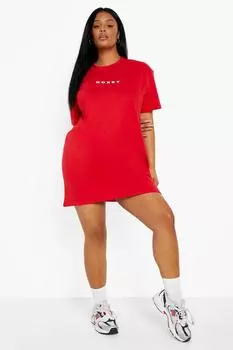 Платье-футболка оверсайз медового оверсайза Boohoo, красный