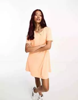 Платье-футболка Pieces оранжевого цвета