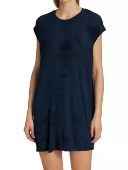 Платье-футболка Raquel Allegra с короткими рукавами, окрашенное в технике тай-дай, navy