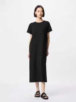 Платье-футболка с чашечками Uniqlo, черный