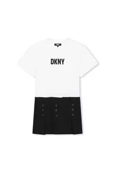 Платье-Футболка с дизайном 2-в-1 Dkny, черный