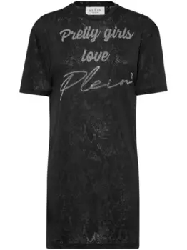 Платье-футболка с короткими рукавами Philipp Plein, черный