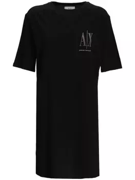 Платье-футболка с логотипом Armani Exchange, черный