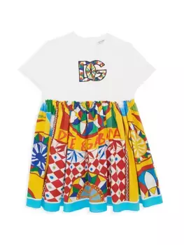 Платье-футболка с логотипом Caretto для маленьких девочек и девочек Dolce&Gabbana, красный