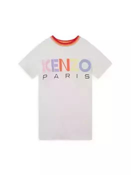 Платье-футболка с логотипом для маленьких девочек и девочек Kenzo, мультиколор