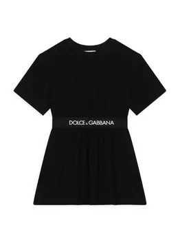 Платье-футболка с логотипом для маленьких девочек и девочек DOLCE&GABBANA, черный