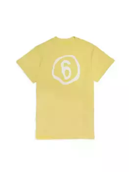 Платье-футболка с логотипом Little Girl's & Girl's Mm6 Maison Margiela, желтый