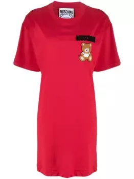 Платье-футболка с логотипом Moschino, красный