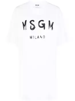 Платье-футболка с логотипом MSGM, белый