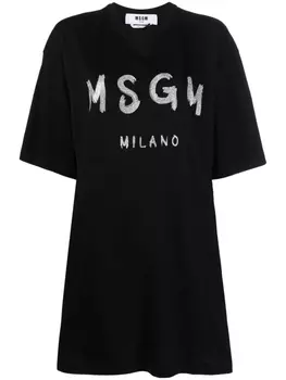 Платье-футболка с логотипом MSGM, черный