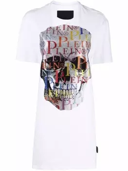 Платье-футболка с логотипом Philipp Plein, белый