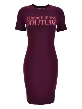 Платье-футболка с логотипом Versace Jeans Couture, фиолетовый