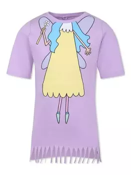 Платье-футболка с принтом феи Stella McCartney Kids, фиолетовый