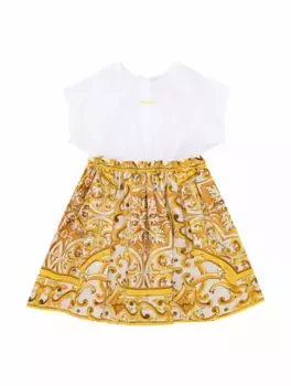 Платье-футболка с принтом Majolica Dolce&Gabbana, мультиколор