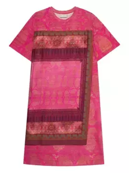 Платье-футболка с принтом пейсли Pierre-Louis Mascia, розовый